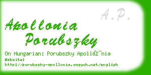 apollonia porubszky business card